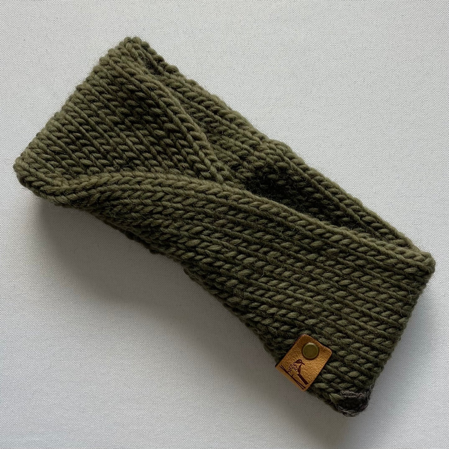 Olive Peruvian Wool Knit Headband