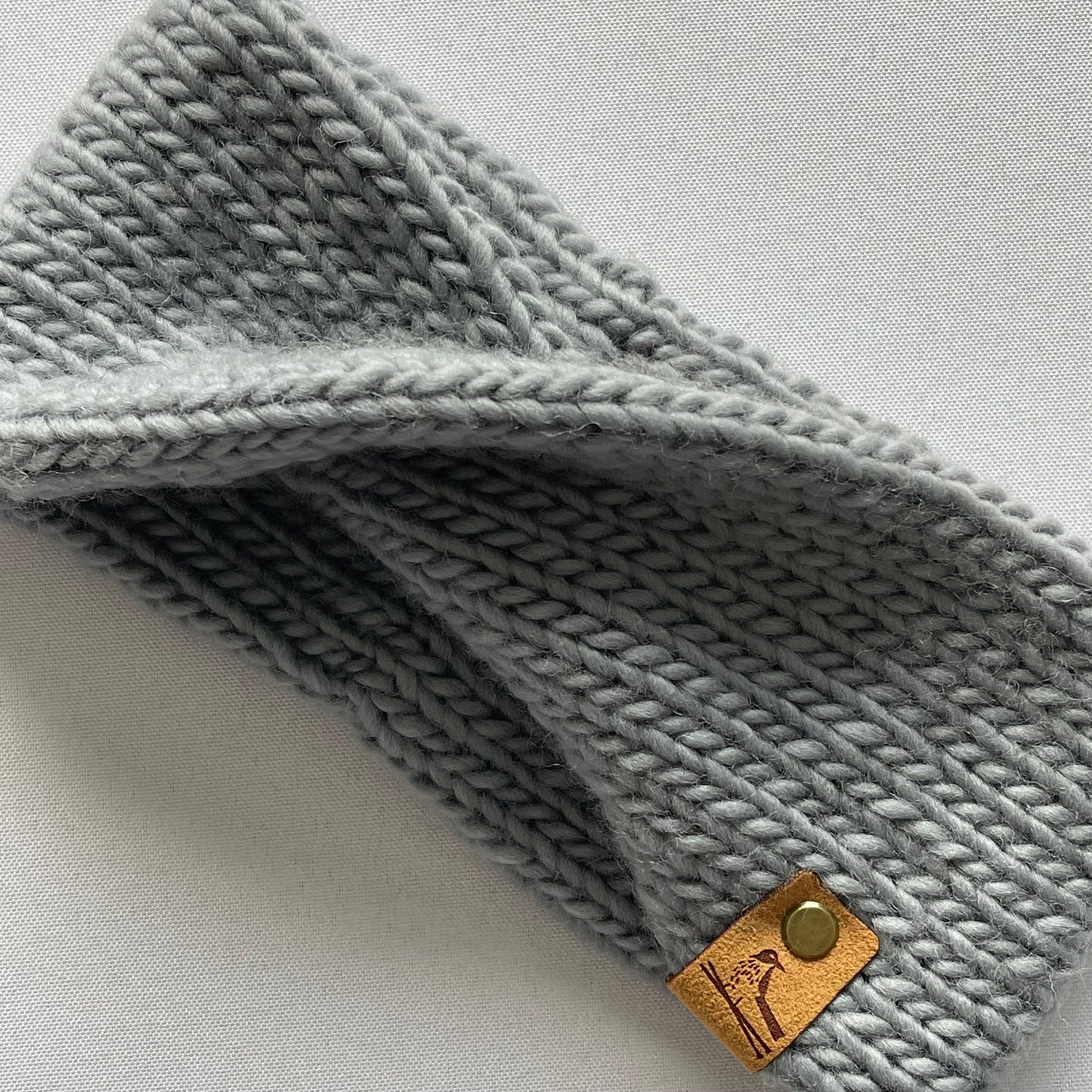 Grey Peruvian Wool Knit Headband