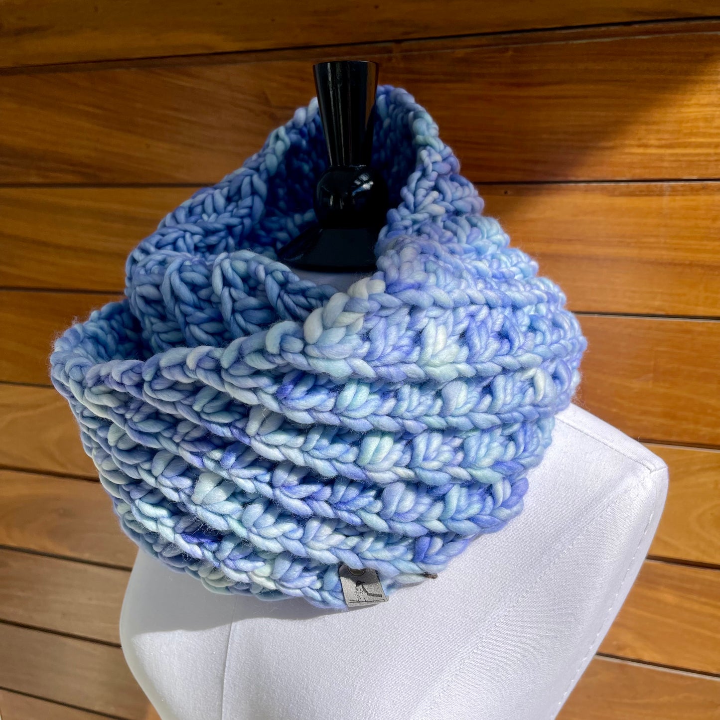 Aquamarine Luxury Merino Wool Knit Infinity Scarf