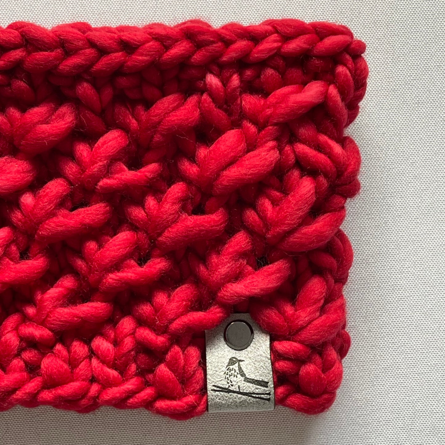 Red Luxury Merino Wool Knit Headband