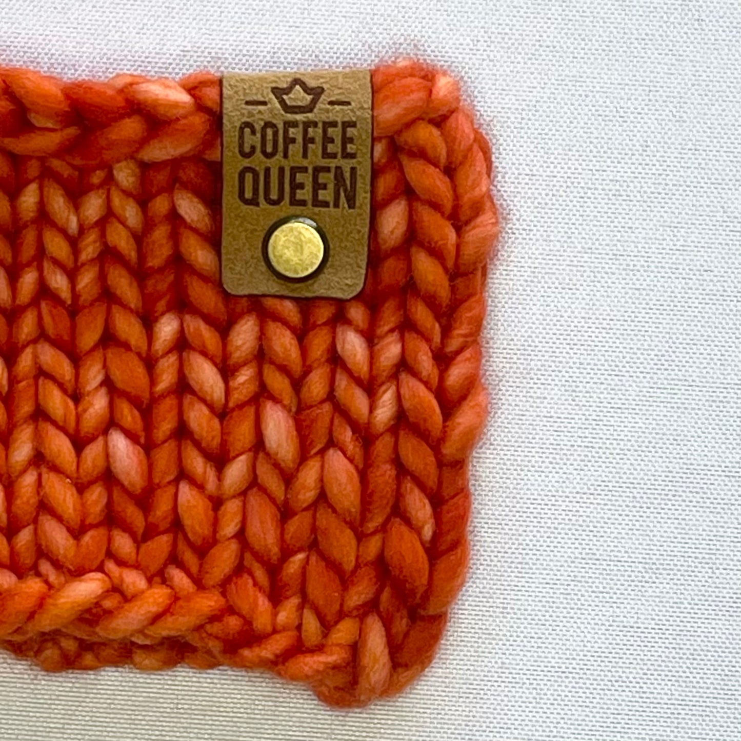 Orange Merino Wool Knit Coffee Cozy