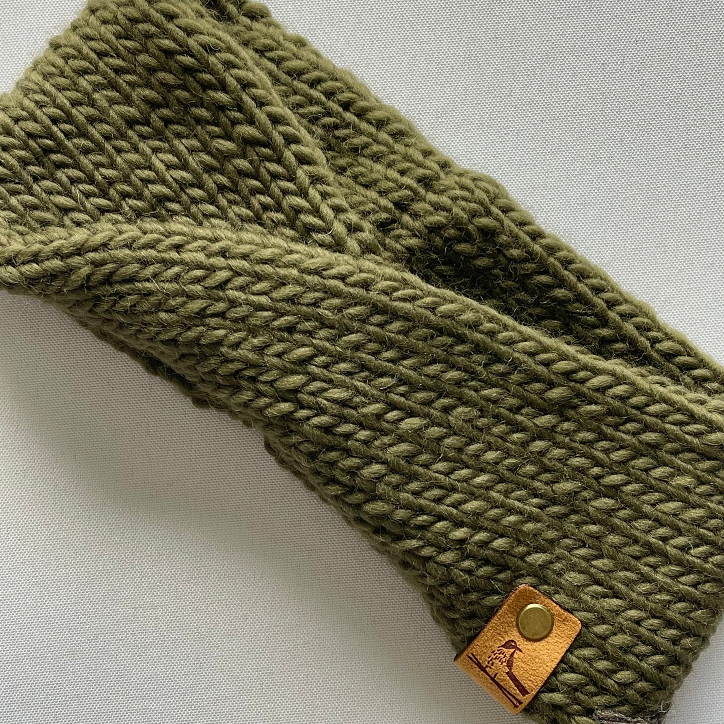 Olive Peruvian Wool Knit Headband