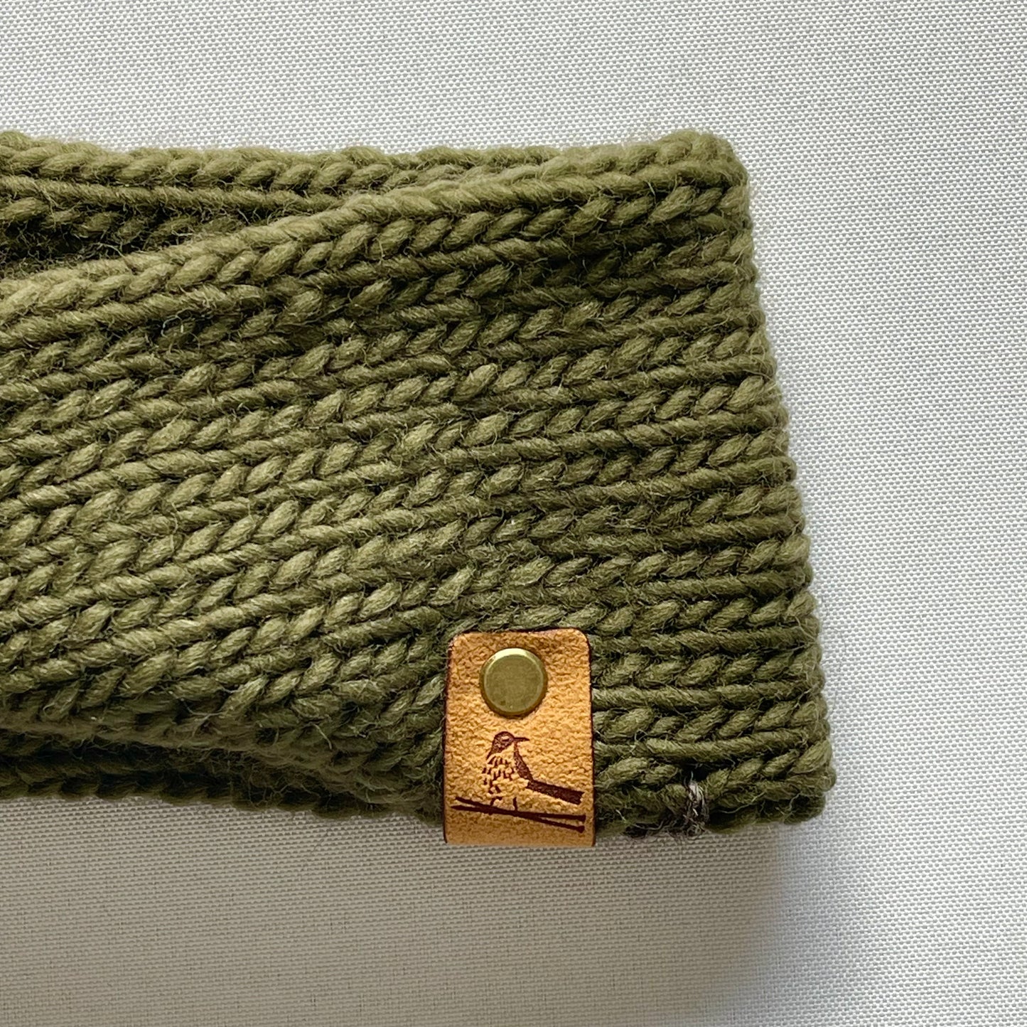 Olive Peruvian Wool Knit Headband