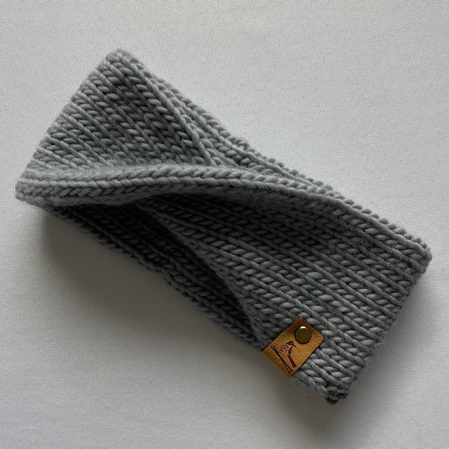 Grey Peruvian Wool Knit Headband