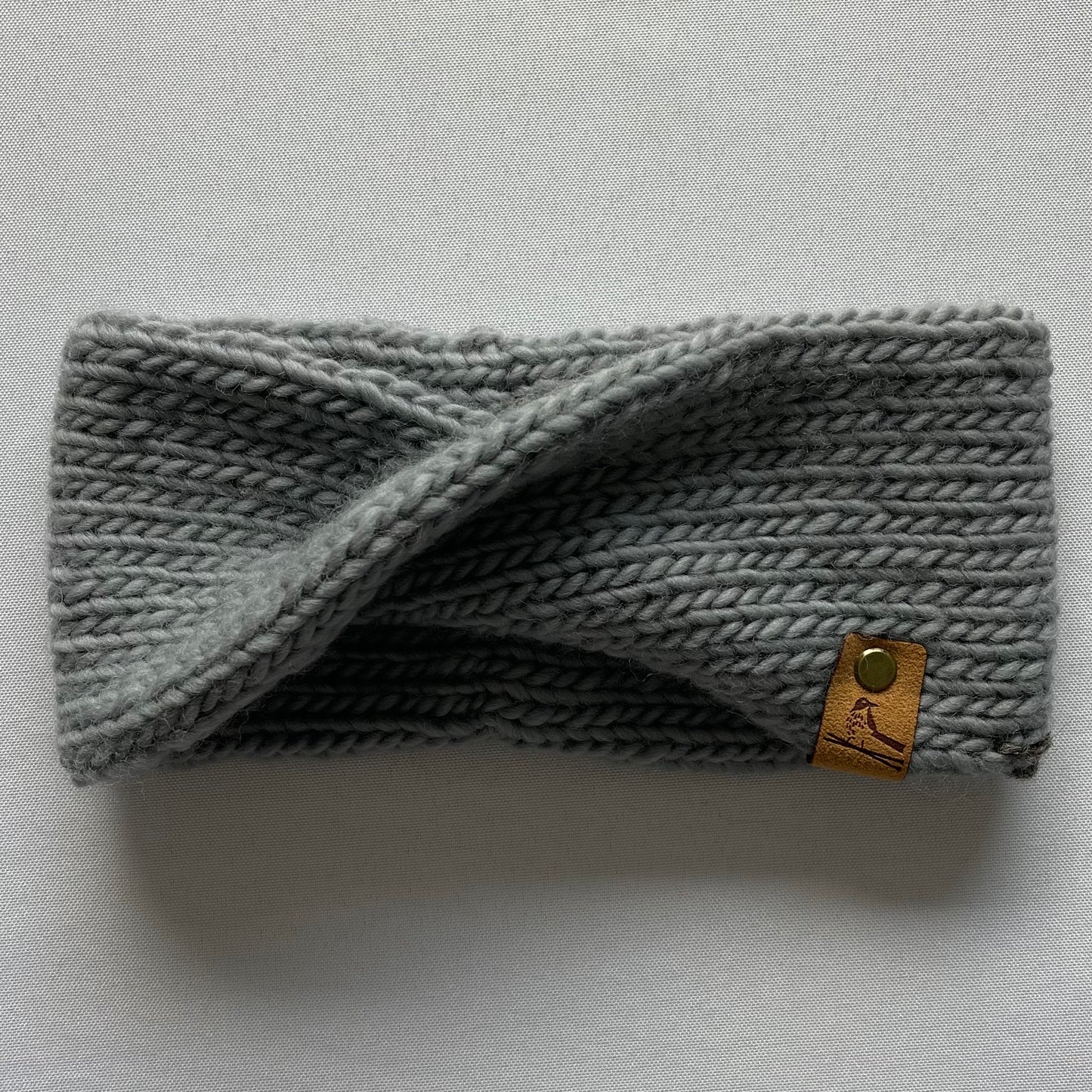 Grey Peruvian Wool Knit Headband