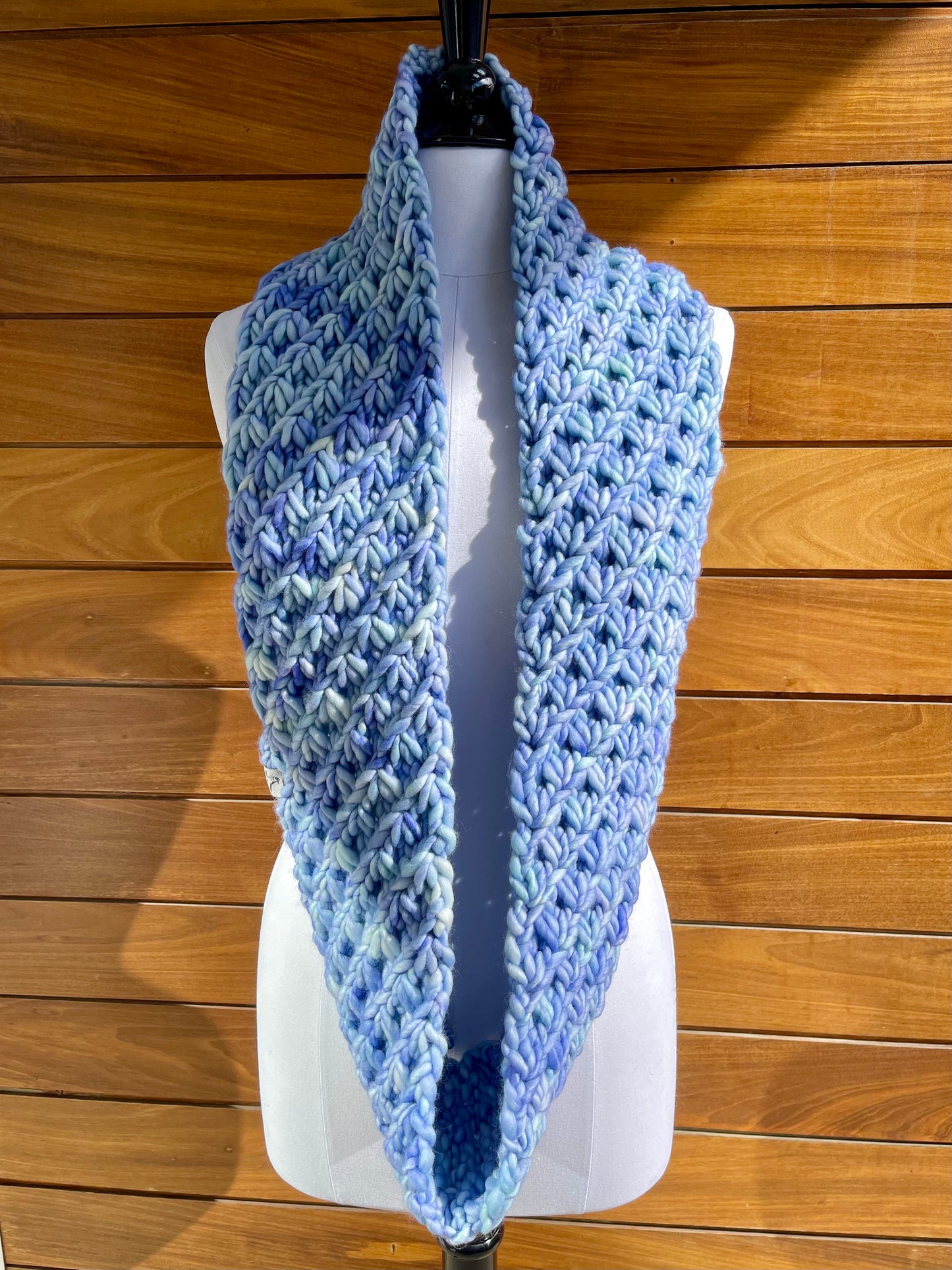 Aquamarine Luxury Merino Wool Knit Infinity Scarf and Hat Set