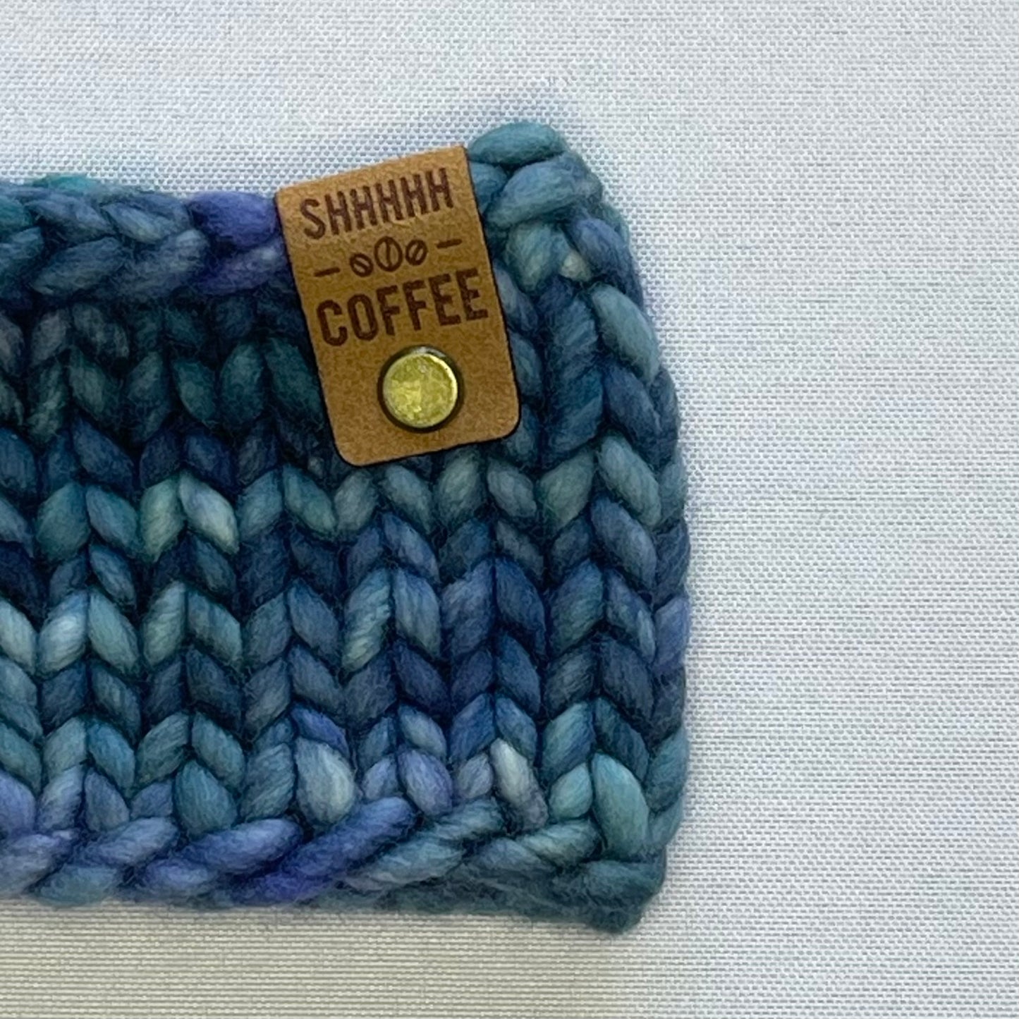 Blue Merino Wool Coffee Cozy