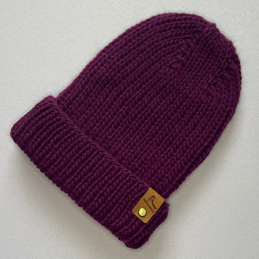 Purple Peruvian Wool Knit Hat