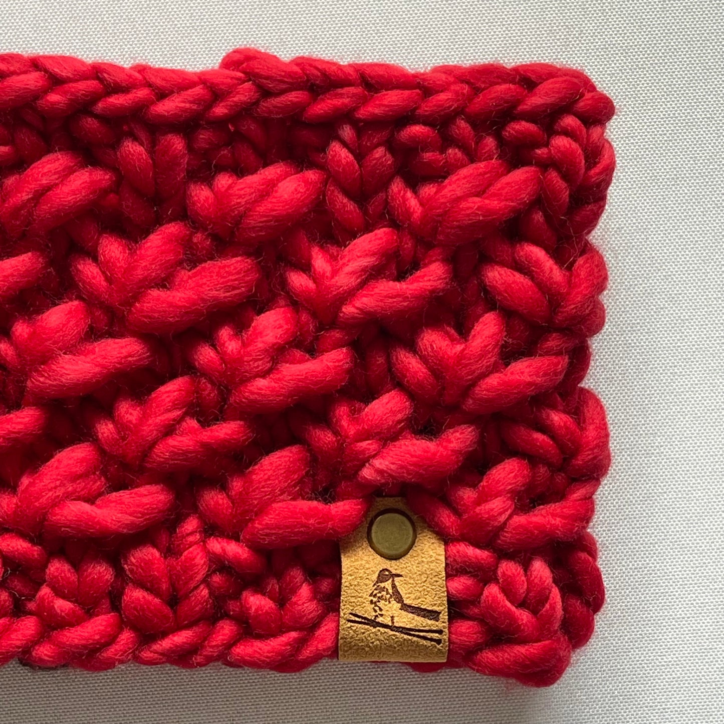 Red Luxury Merino Wool Knit Headband