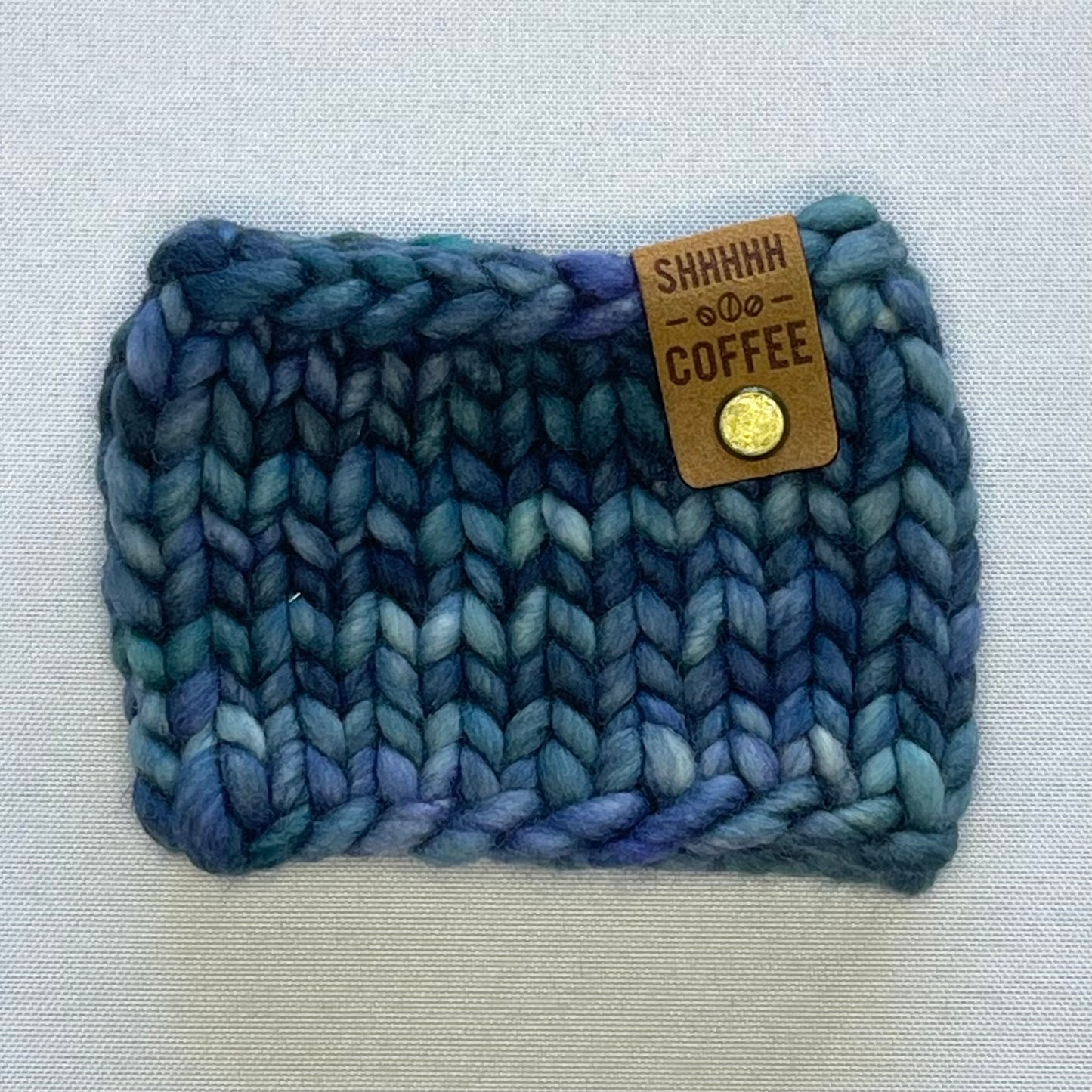 Blue Merino Wool Coffee Cozy