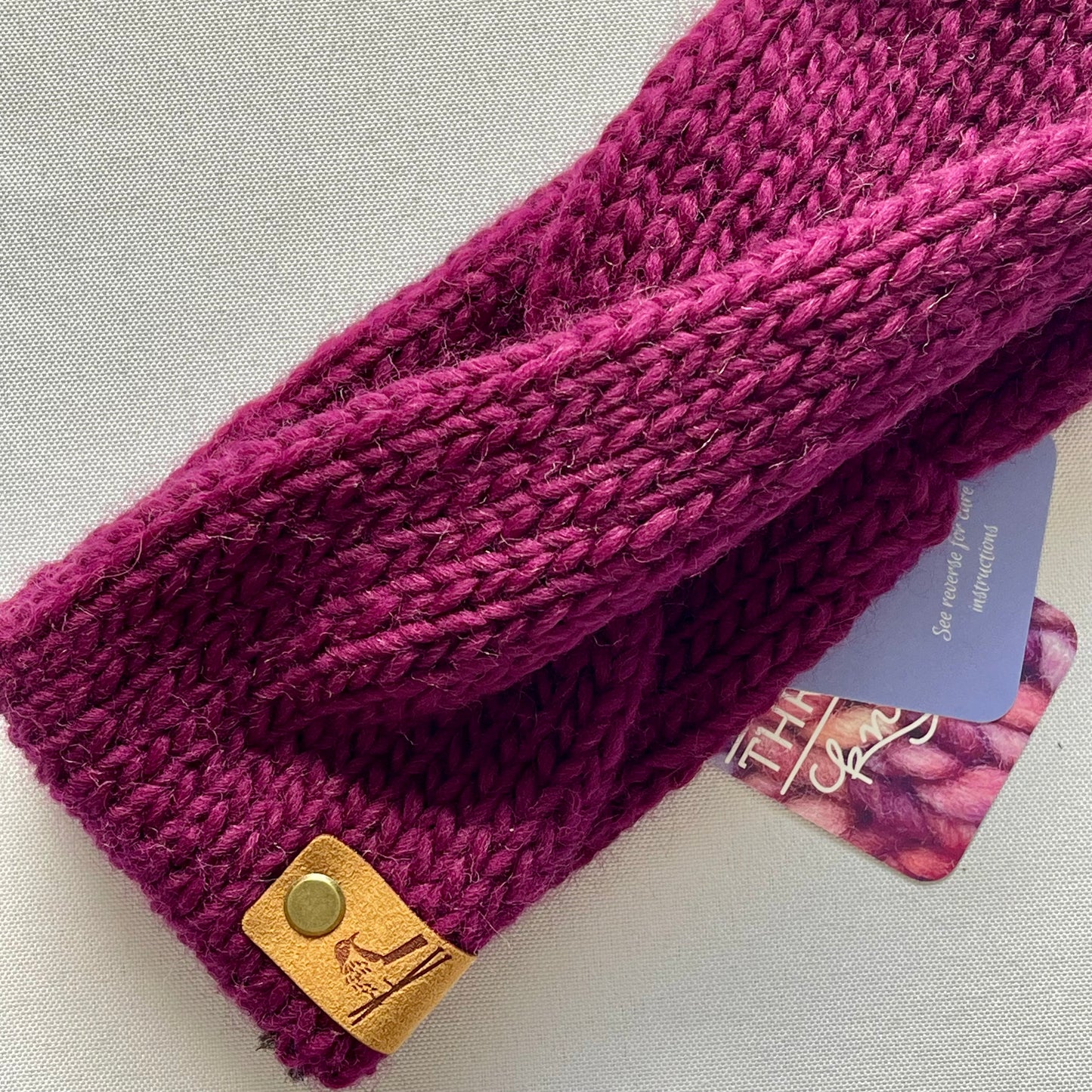 Purple Peruvian Wool Knit Headband