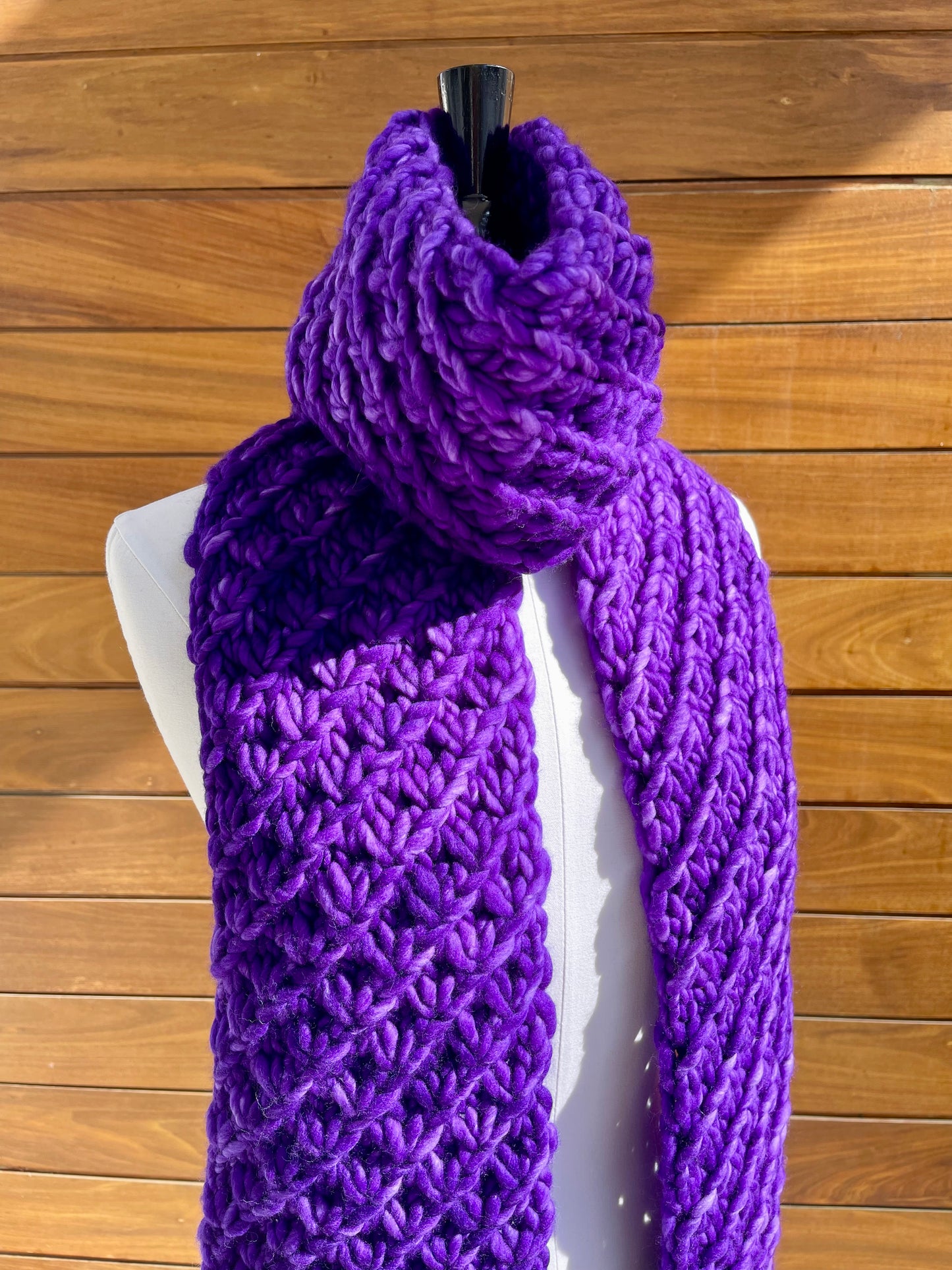 Purple Luxury Merino Wool Knit Scarf